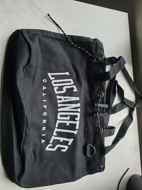 Los Angeles California Black Canvas Tote Bag